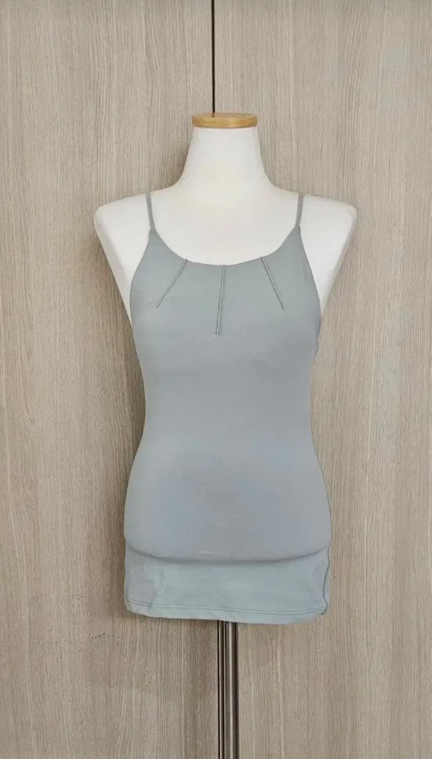 안다르 슬림핏 롱기장 요가 나시 (S) 44 세이지 그린 상품이미지3