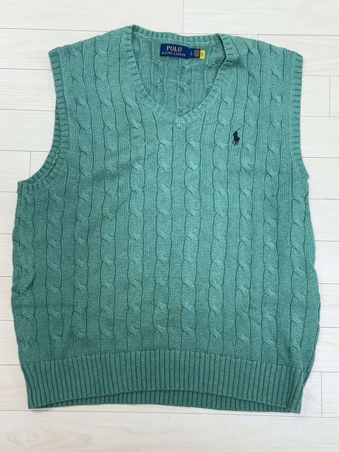 폴로 랄프로렌 케이블 니트조끼 L (민트) 상품이미지1