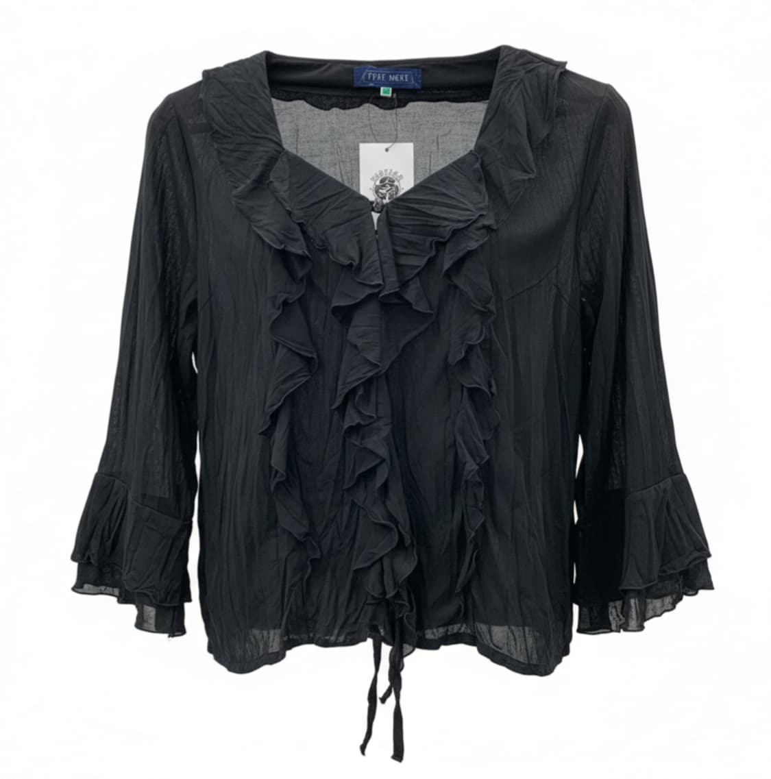 일본 빈티지 FREE PORT 주름지 프릴 블라우스 1877 상품이미지1