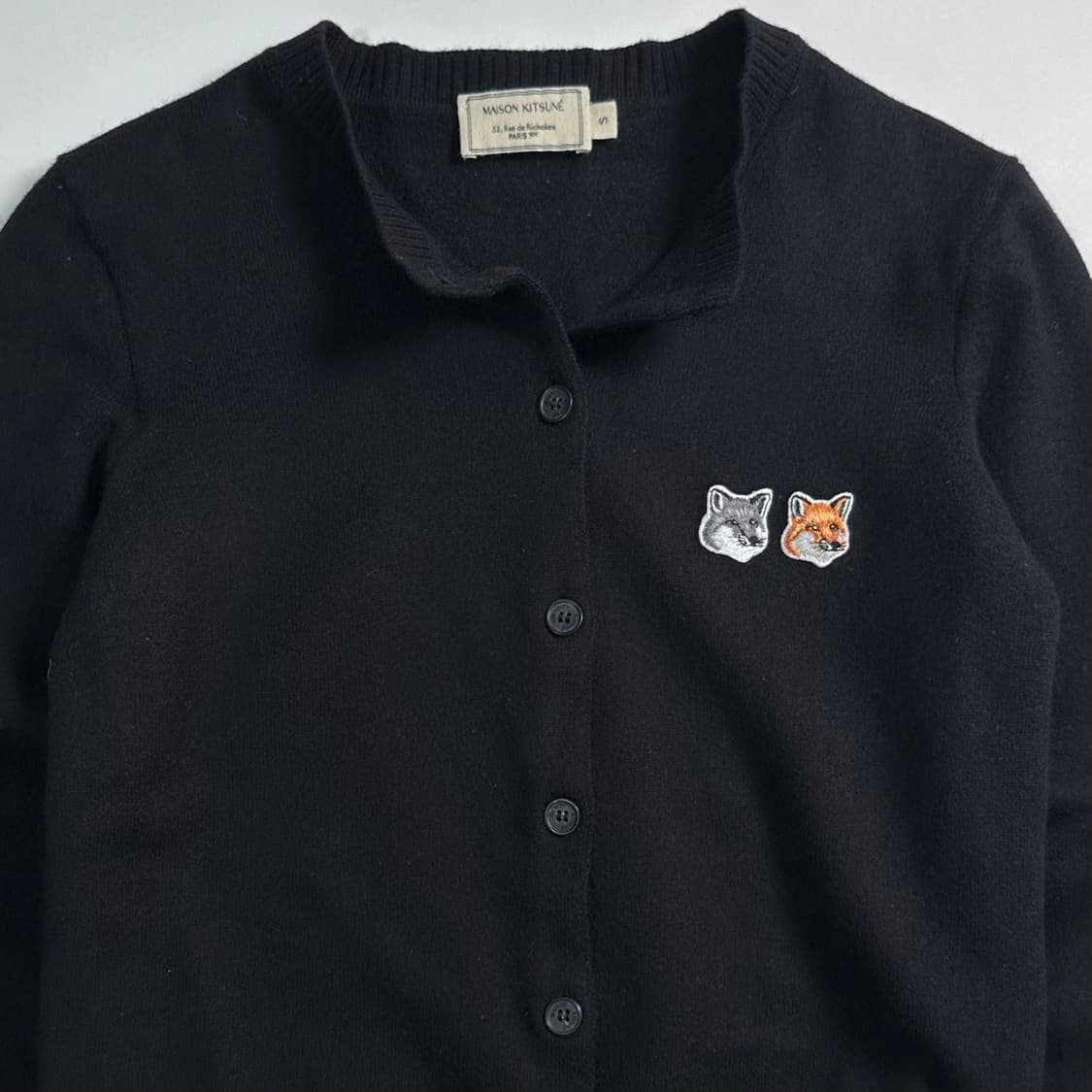 메종키츠네 더블 폭스 블랙 가디건 상품이미지2