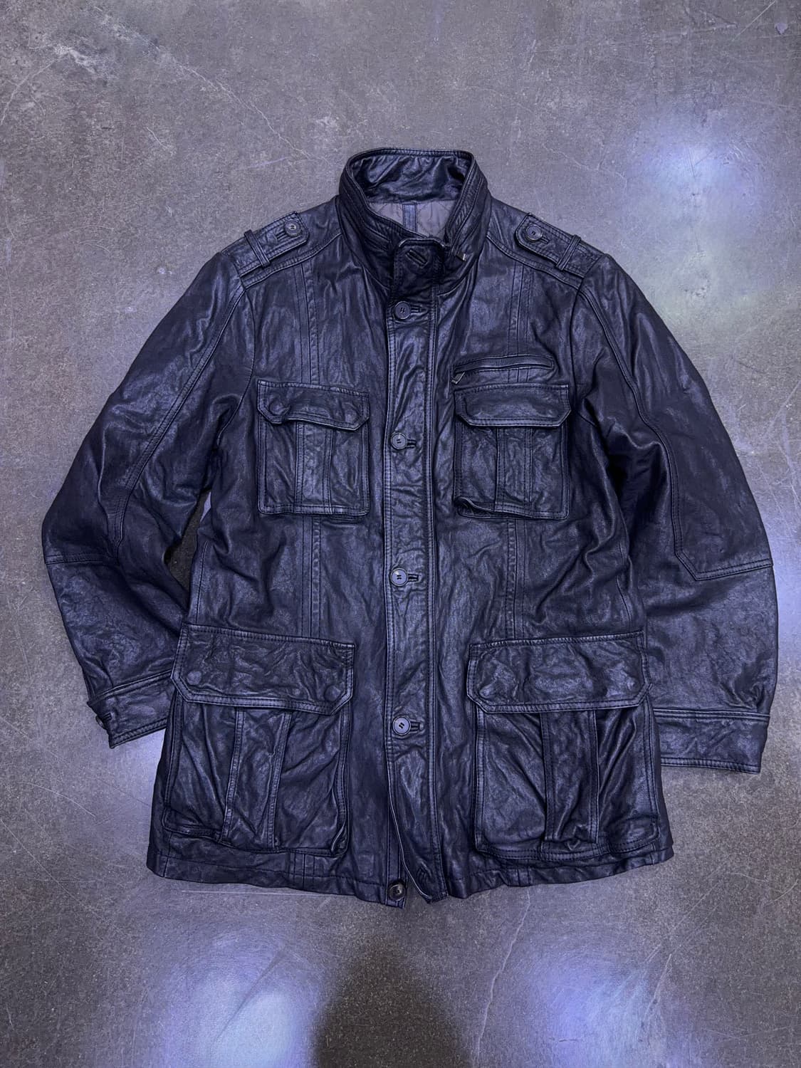 올젠 양가죽 4포켓 야상 디자인 사파리 견장 가죽자켓 100 상품이미지1