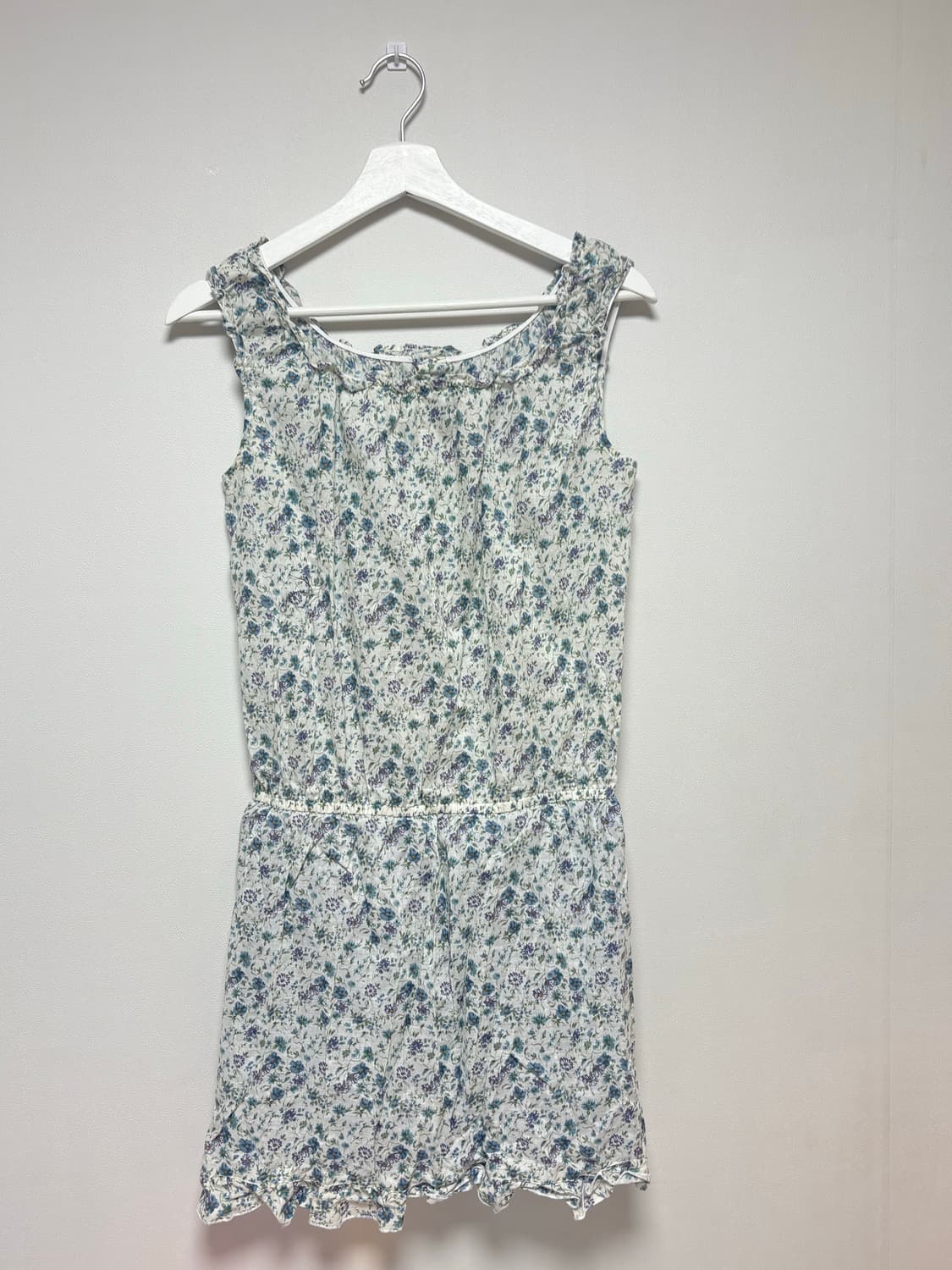 블루 플라워 패턴 빈티지 원피스 상품이미지2