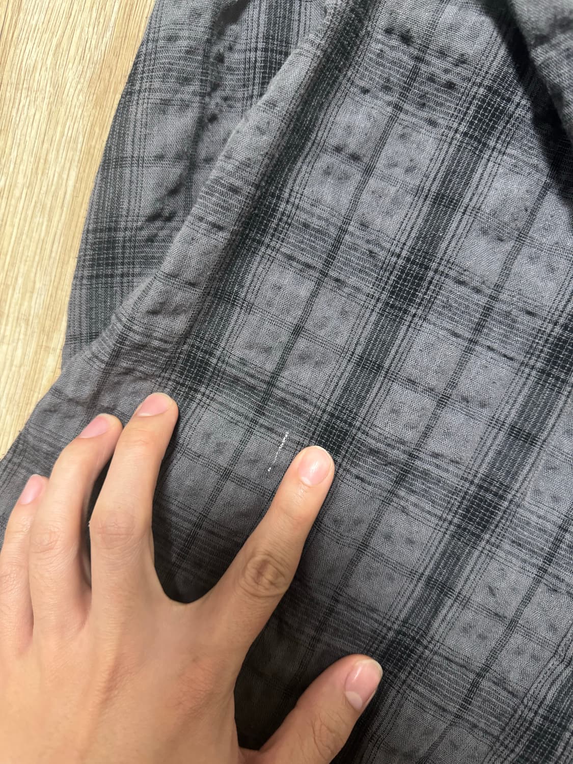 L) etce 체크 커트 셔츠 오버 다이드 차콜 상품이미지5