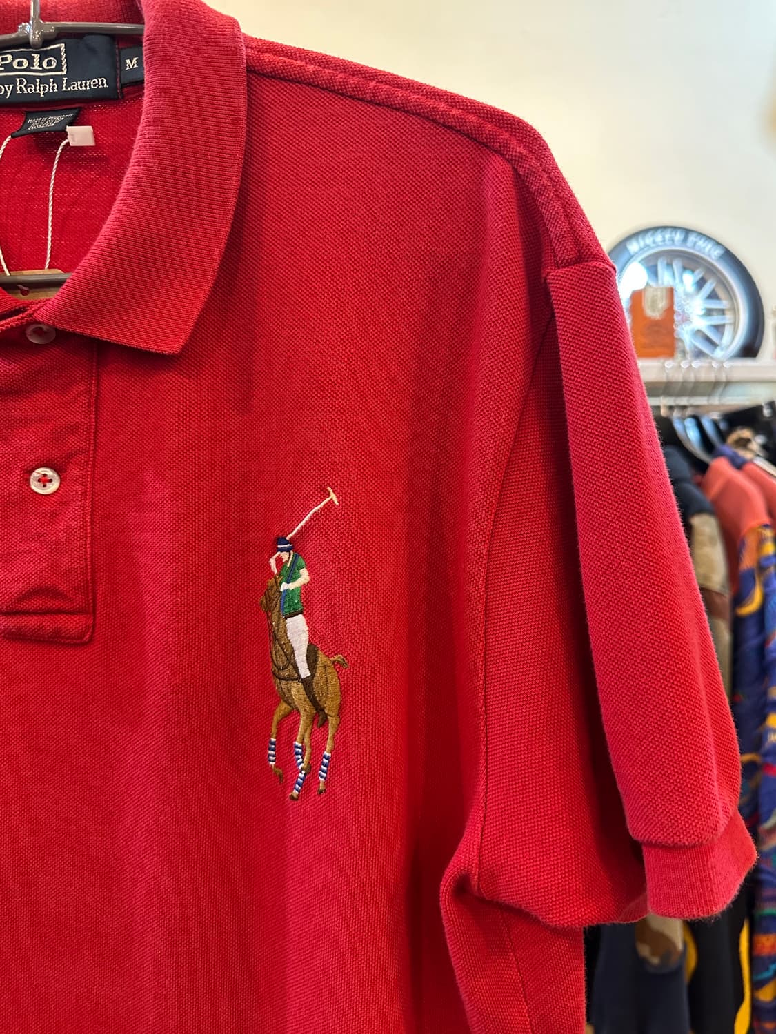 폴로 랄프로렌 빅포니 로고 반팔 카라티 레드 상품이미지2