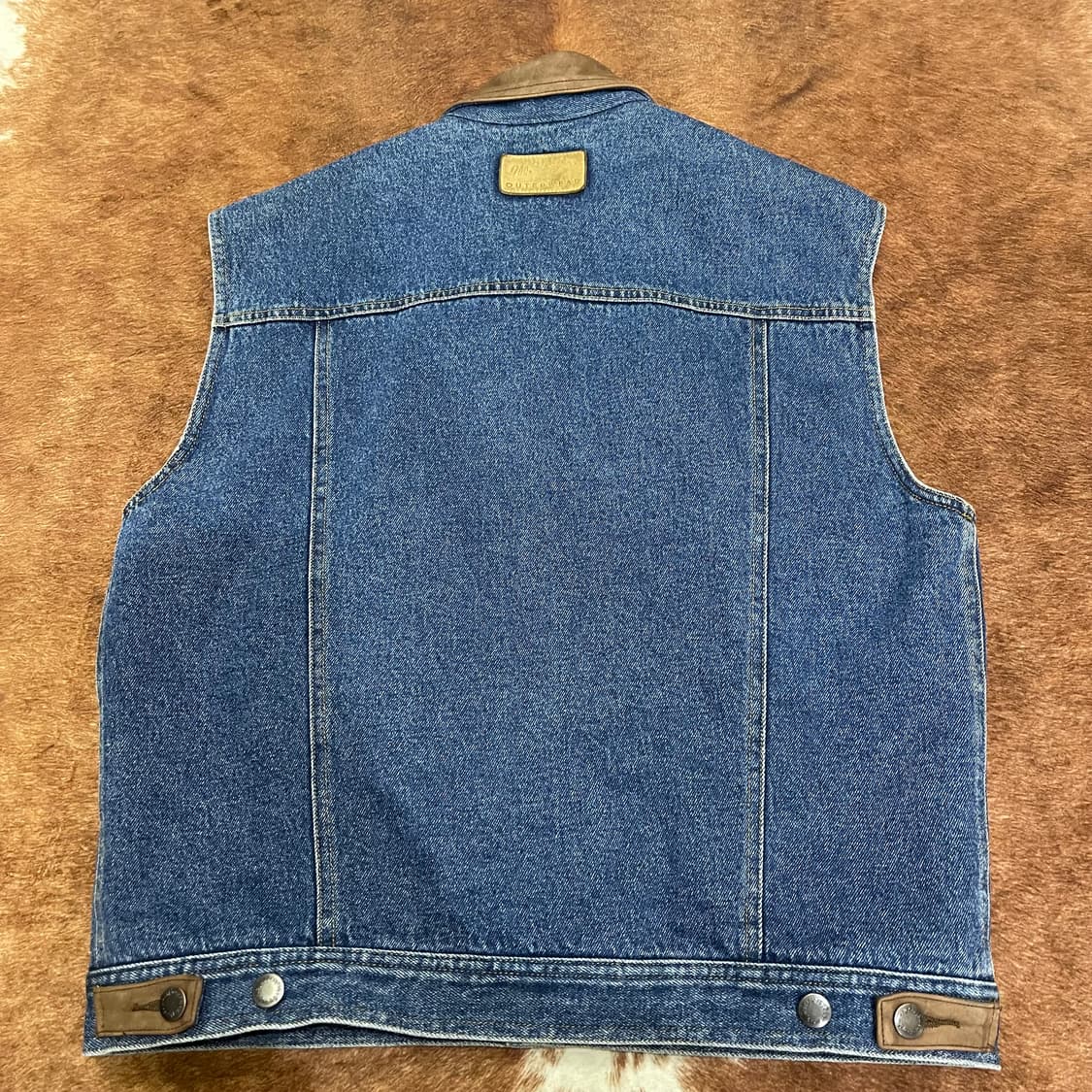 90's 랭글러 레더 카라 체크 라이닝 데님 상품이미지9