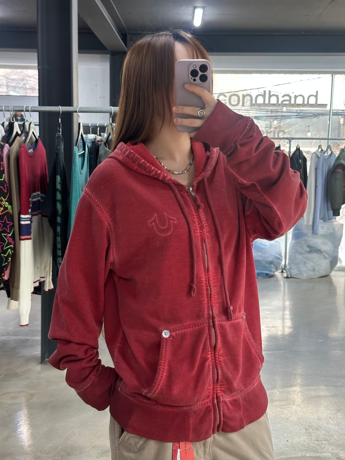 트루릴리전 더티워시드 그런지 후드집업 상품이미지1