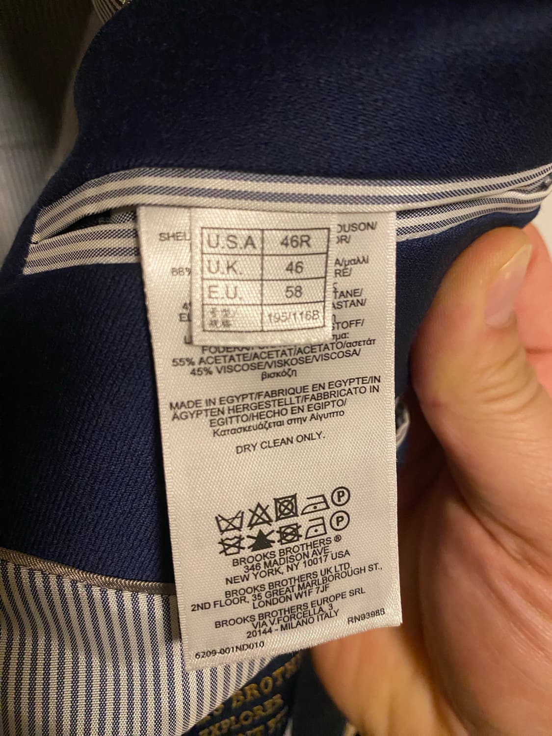 브룩스 브라더스 네이비 수트 46R 상품이미지6
