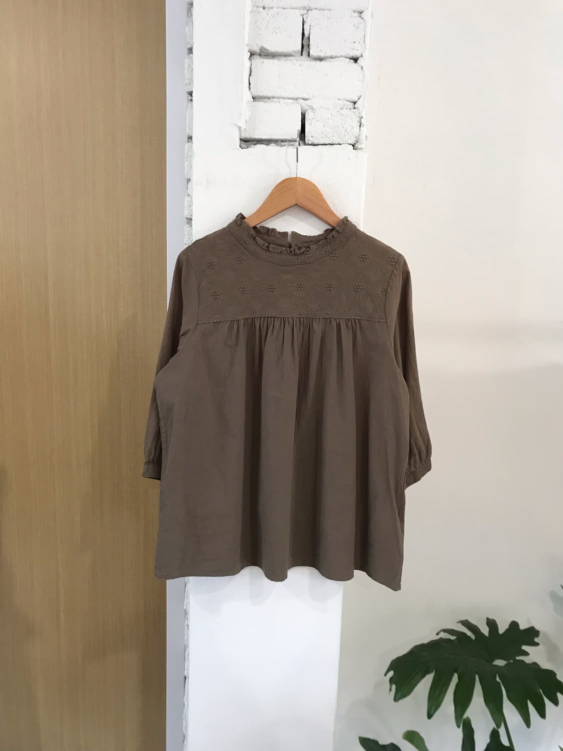 빈티지 카키 블라우스 상품이미지4