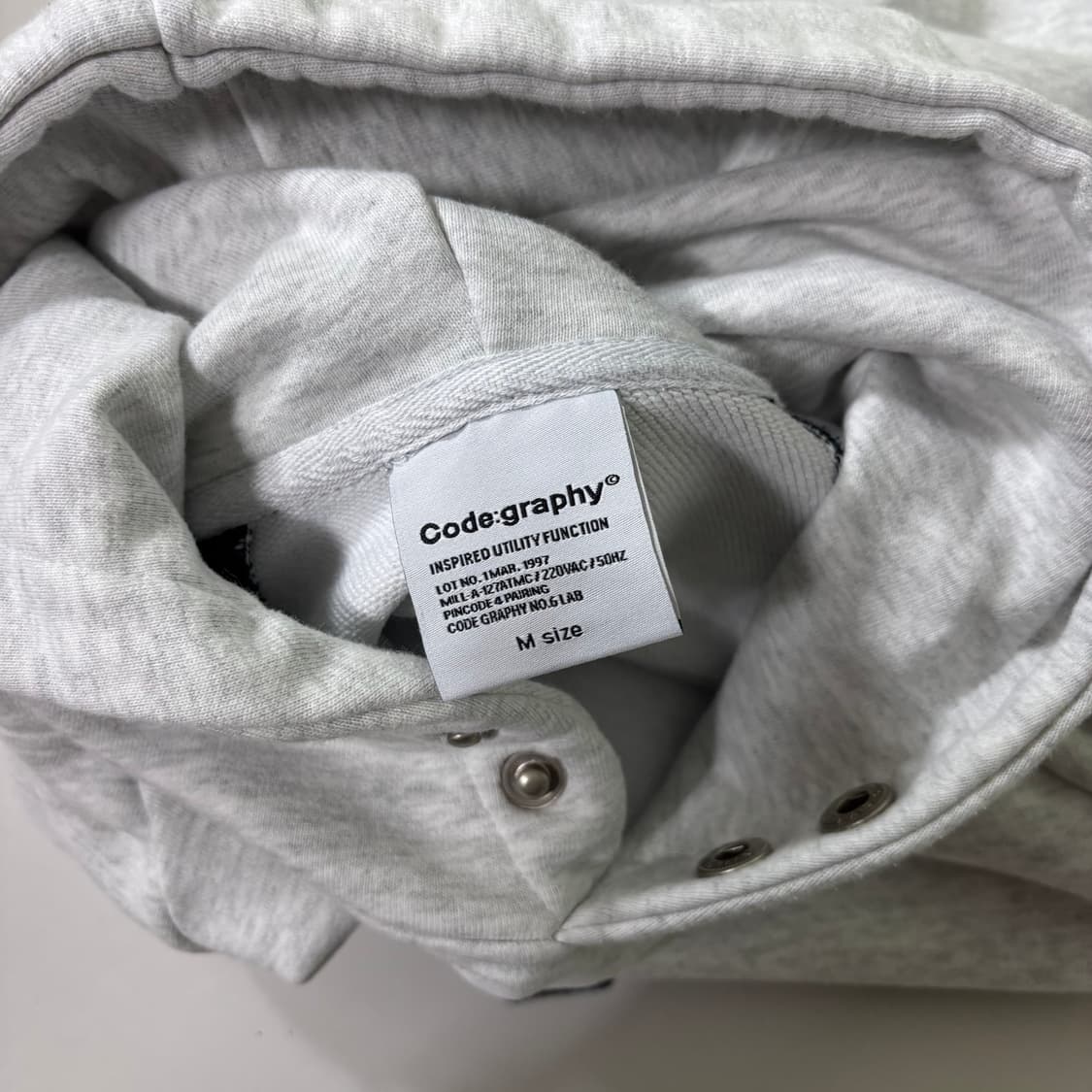 M 코드그라피 멜란지그레이 스포티브 후드티 상품이미지4