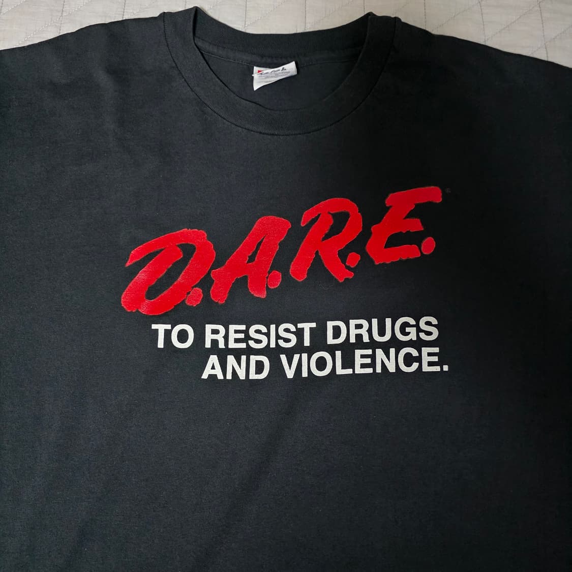 [XL] 90s 빈티지 DARE 티셔츠 블랙 ver. 헤인즈 50/50 상품이미지2