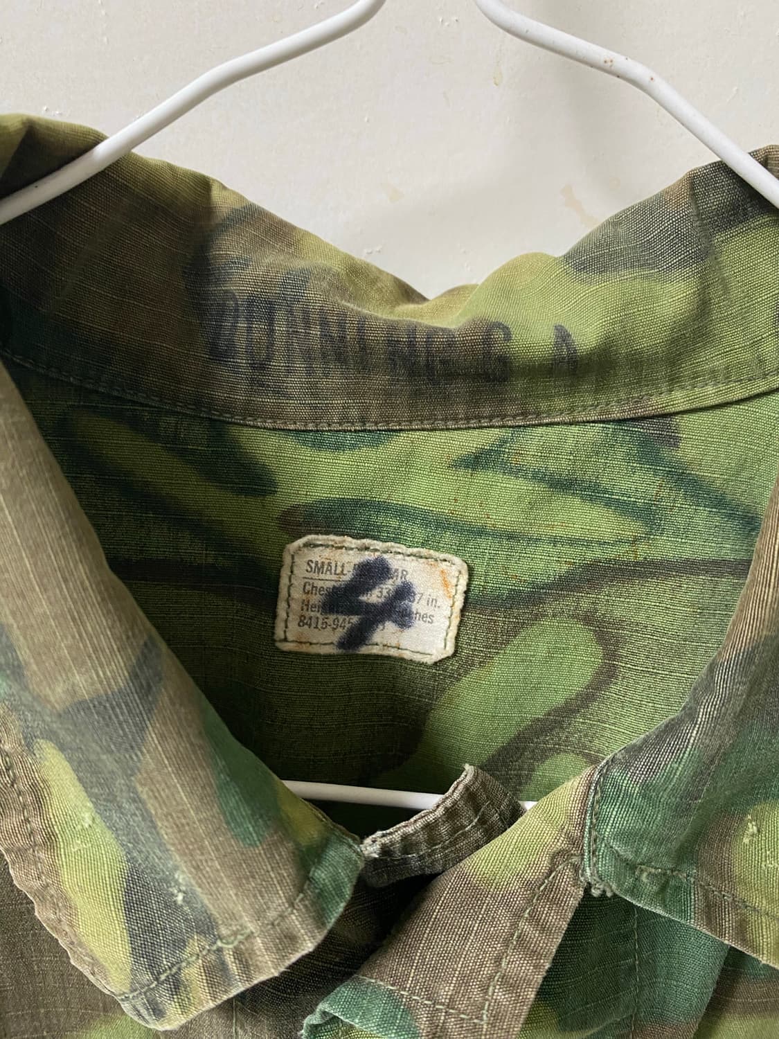 60s USMC 미해병대 ERDL 패턴 정글 퍼티그 스몰 레귤러 상품이미지2