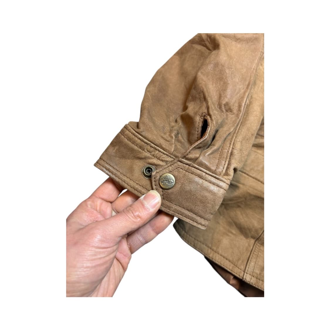 (W-L) 유럽빈티지 브라운 워싱 벨티드 레더 자켓 OJ-015 상품이미지3