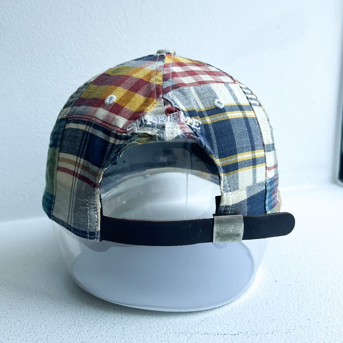 슈프림 마드라스 체크 패치 워크 S로고 6패널 캡 상품이미지4
