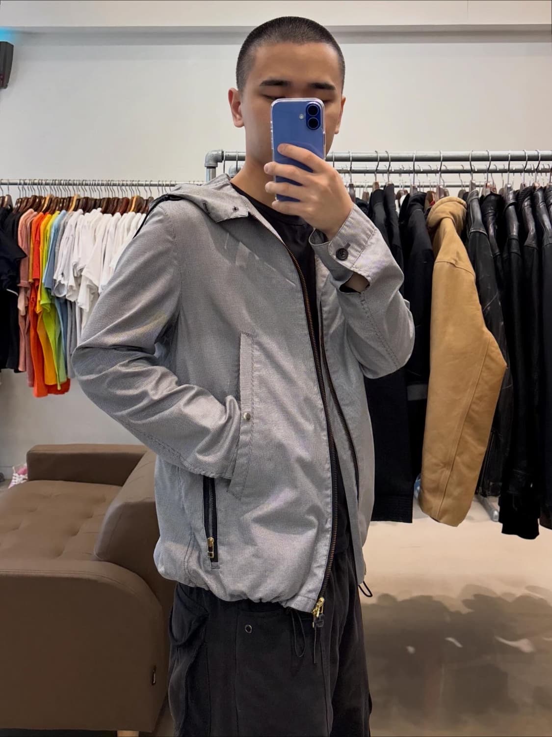 폴스미스 체크 후드 블루종 자켓 상품이미지8