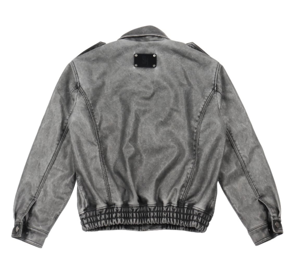 시너진 VINTAGE LEATHER BOMBER JUMPER GRAY 상품이미지2