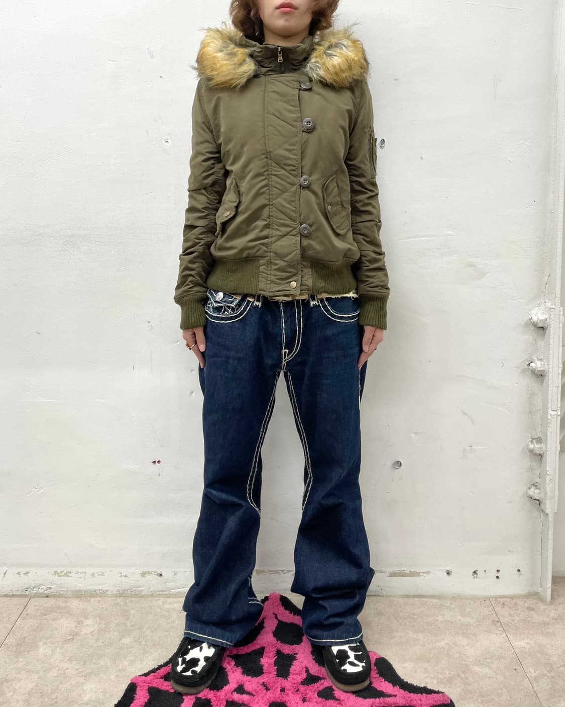 Shirring Khaki Cropped Padded Jacket  상품이미지8