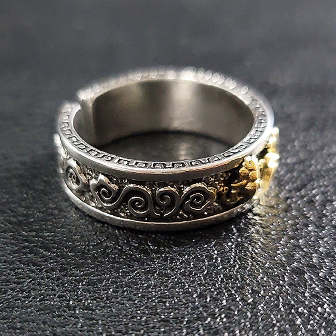 Gildrak 백동 남자 엔틱 빈티지 명품 회오리 용 드래곤 반지 상품이미지2