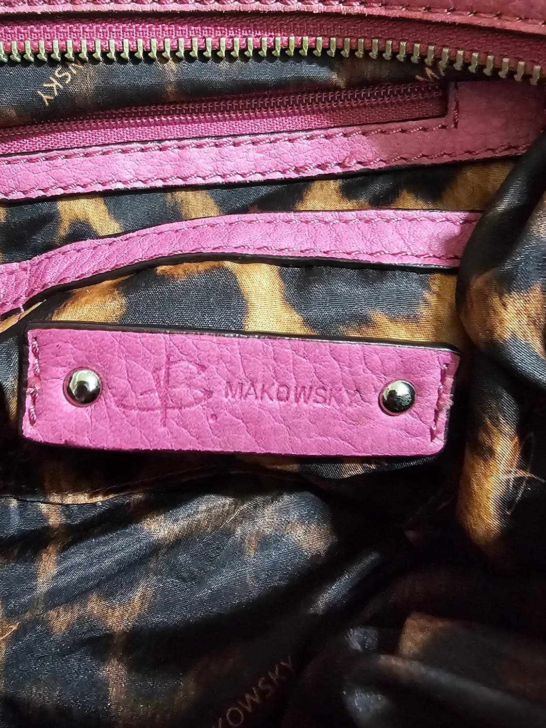 비마코스티  부드러운 천연소가죽 진달래색 숄더백 39센티 상품이미지8