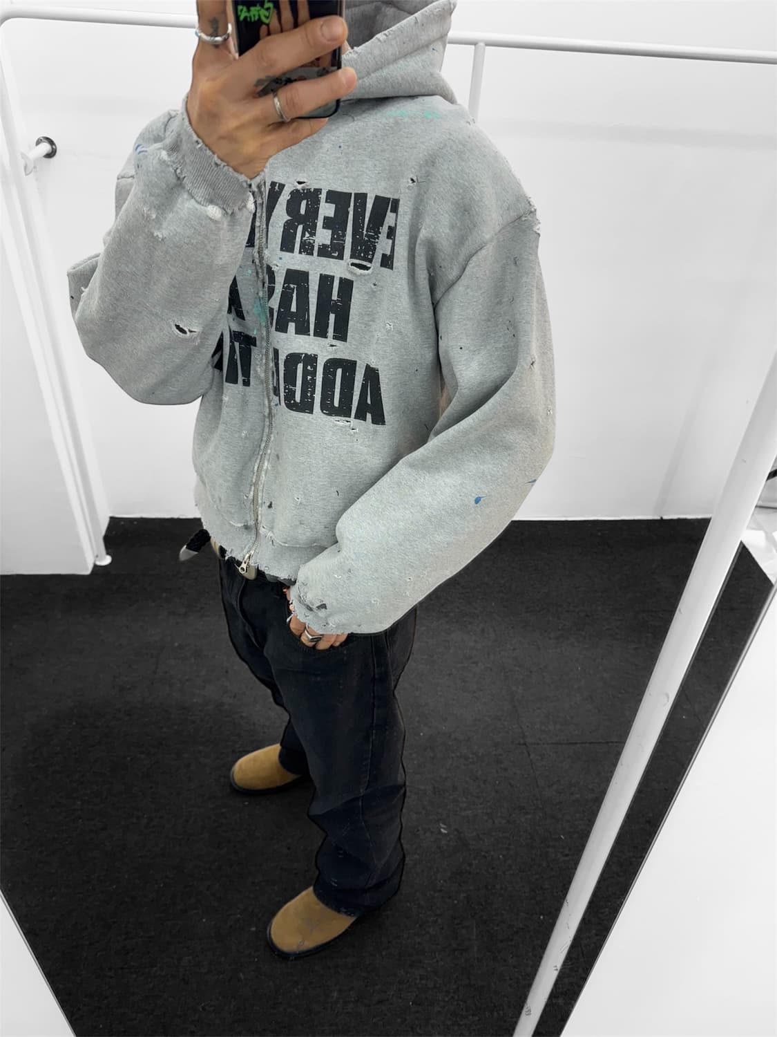 빈티지 크롭 후드집업(기모) 상품이미지9