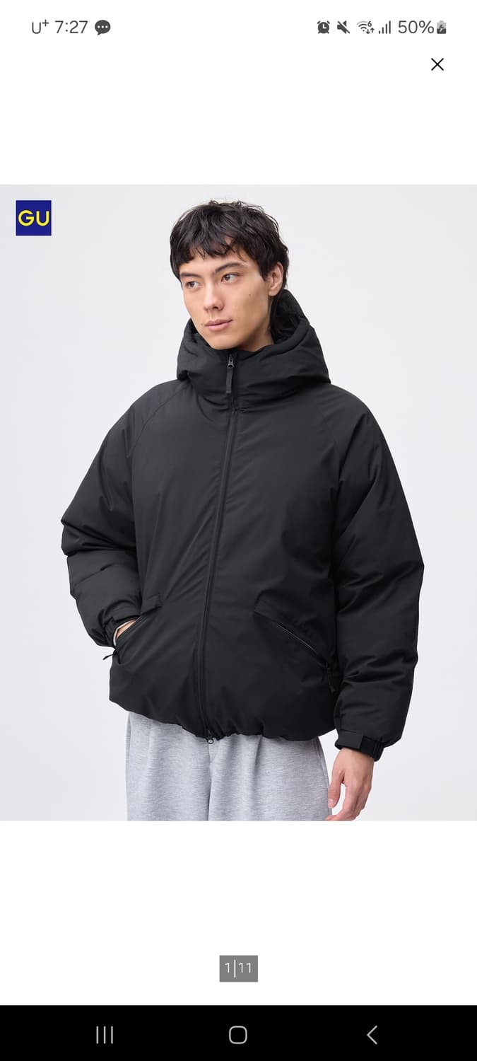 유니클로 GU웜패디드파카 블랙 s / 해외직구제품 상품이미지1