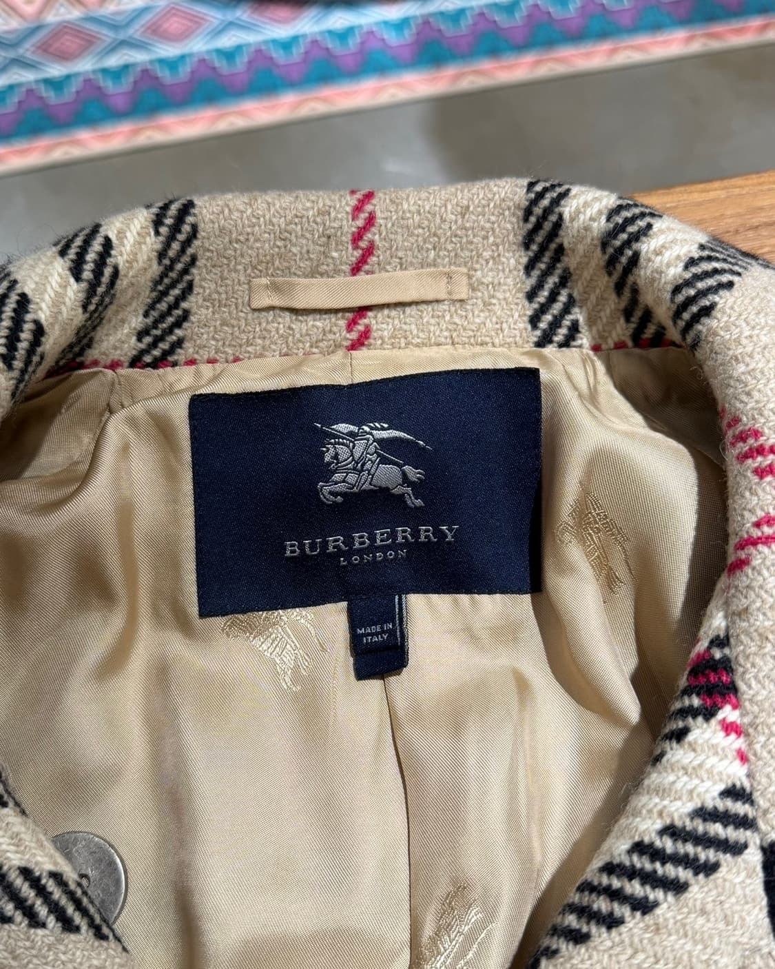 버버리 베이지 노바 체크 울 코트 상품이미지7