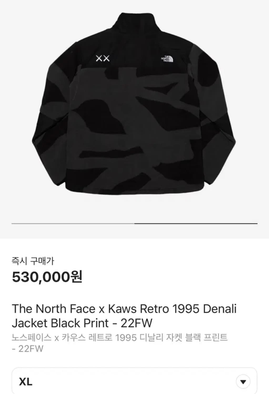 노스페이스 kaws카우스 데날리 후리스집업 xl 상품이미지2