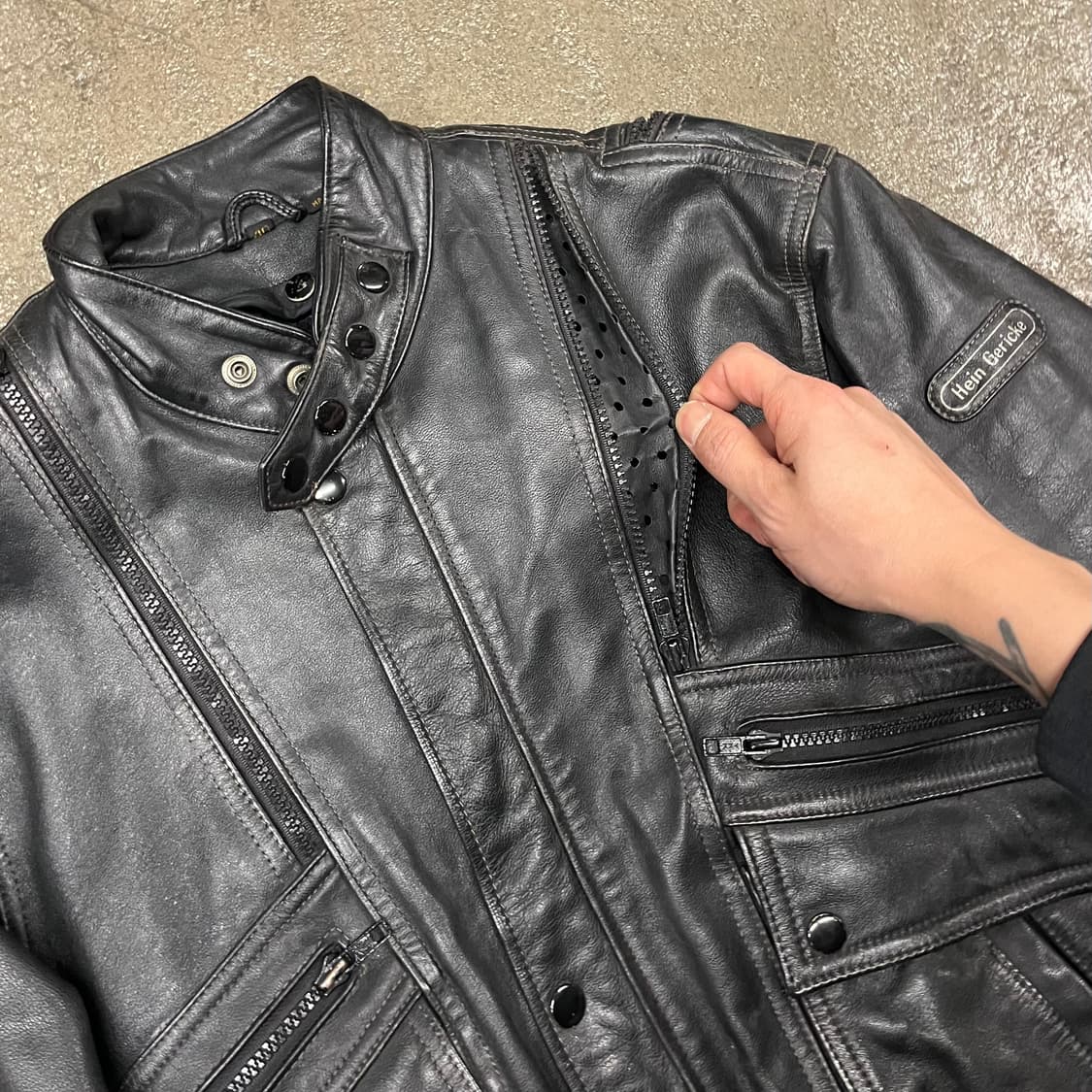 90s Hein Gericke 가죽 라이더 자켓 (100) 상품이미지6