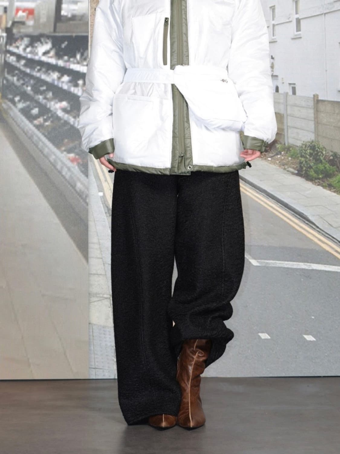 세릭 울와이드 밴딩 팬츠 블랙 상품이미지2