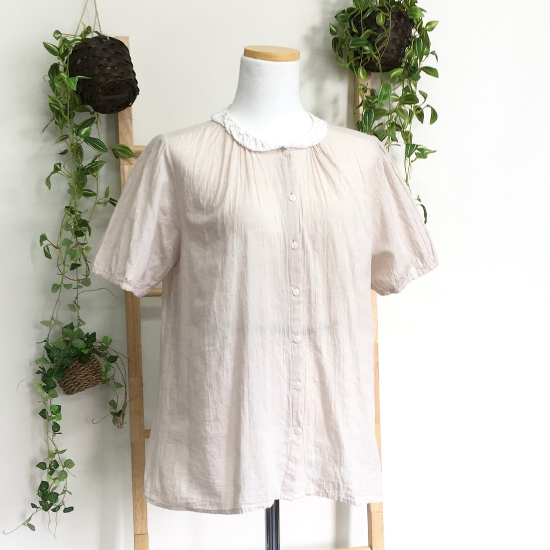 JPN/ 홍콩블라우스 레이스 카라 블라우스 모리걸블라우스 둥큰카라블라우스 상품이미지2