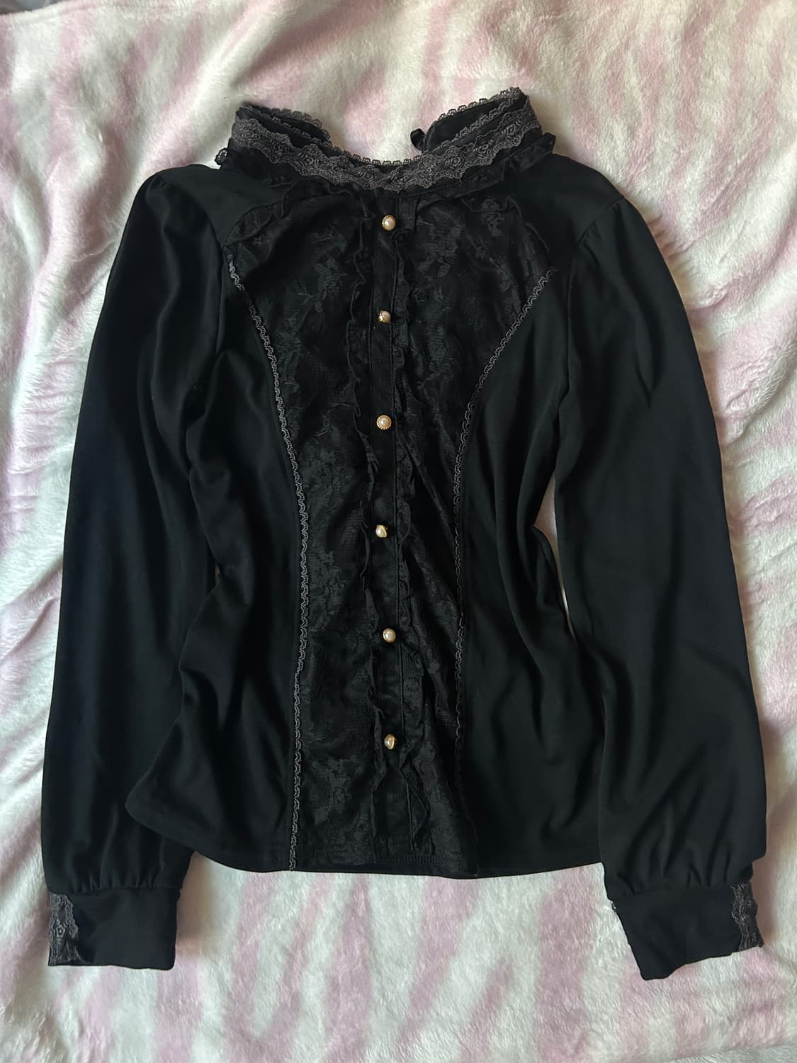 엑시즈팜 오네갸루 고스로리 블랙 블라우스 상품이미지1