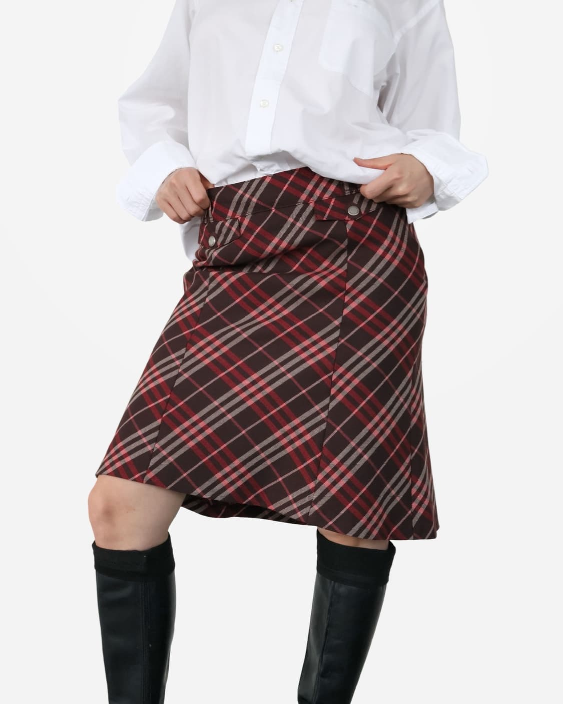 Burberry Check Wool Skirt 상품이미지1