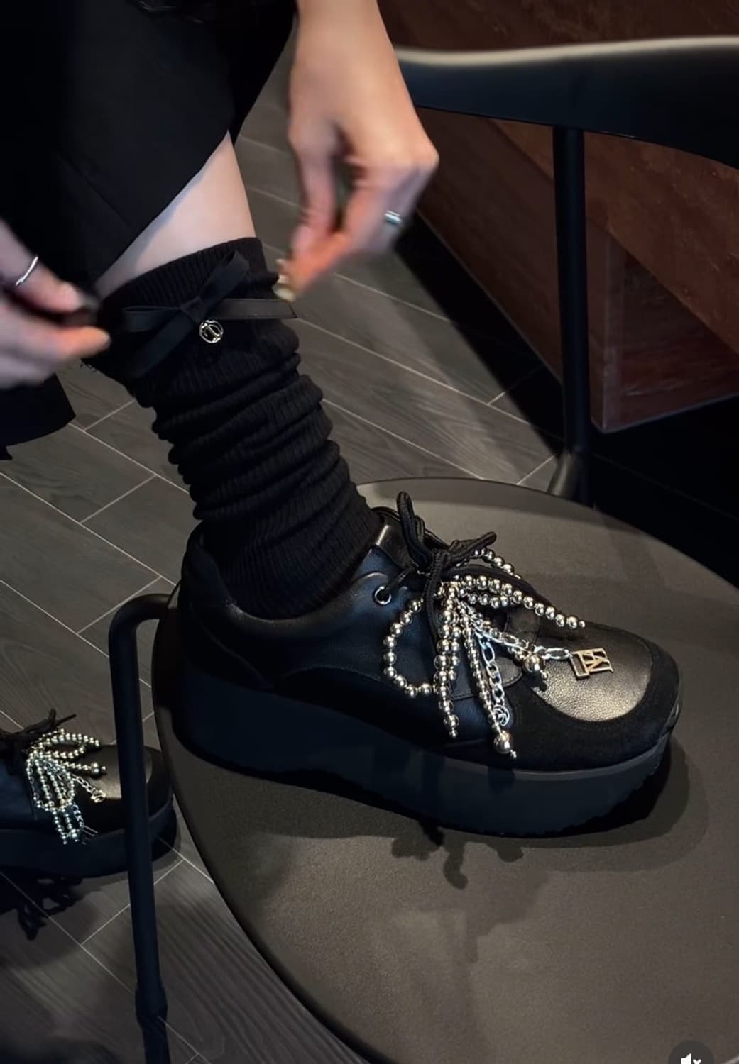 트리밍버드 실버 리본 슈즈 링 키링 (2ea 1set) 상품이미지1