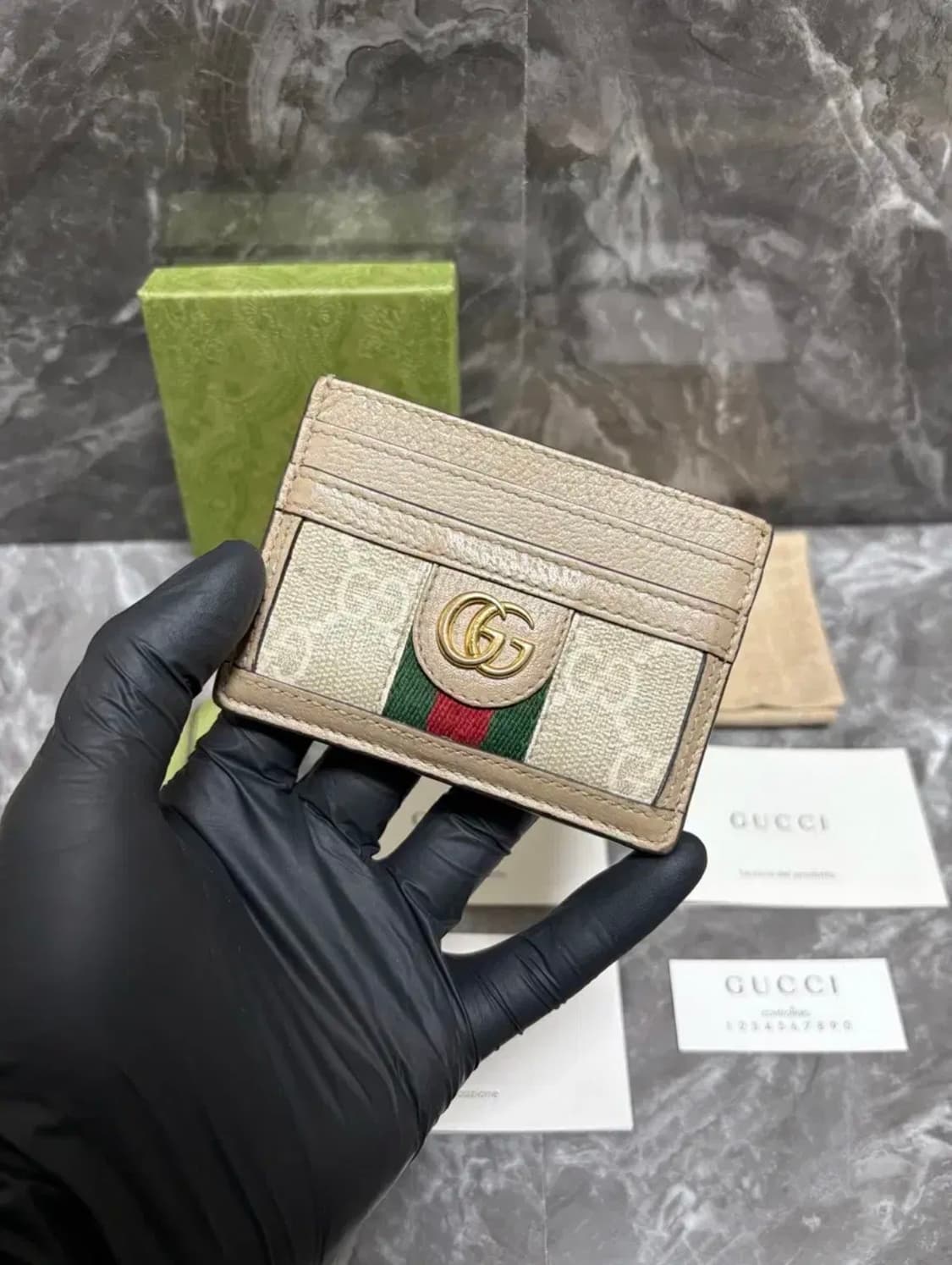 구찌 오피디아 GG 금장로고 카드지갑 상품이미지1