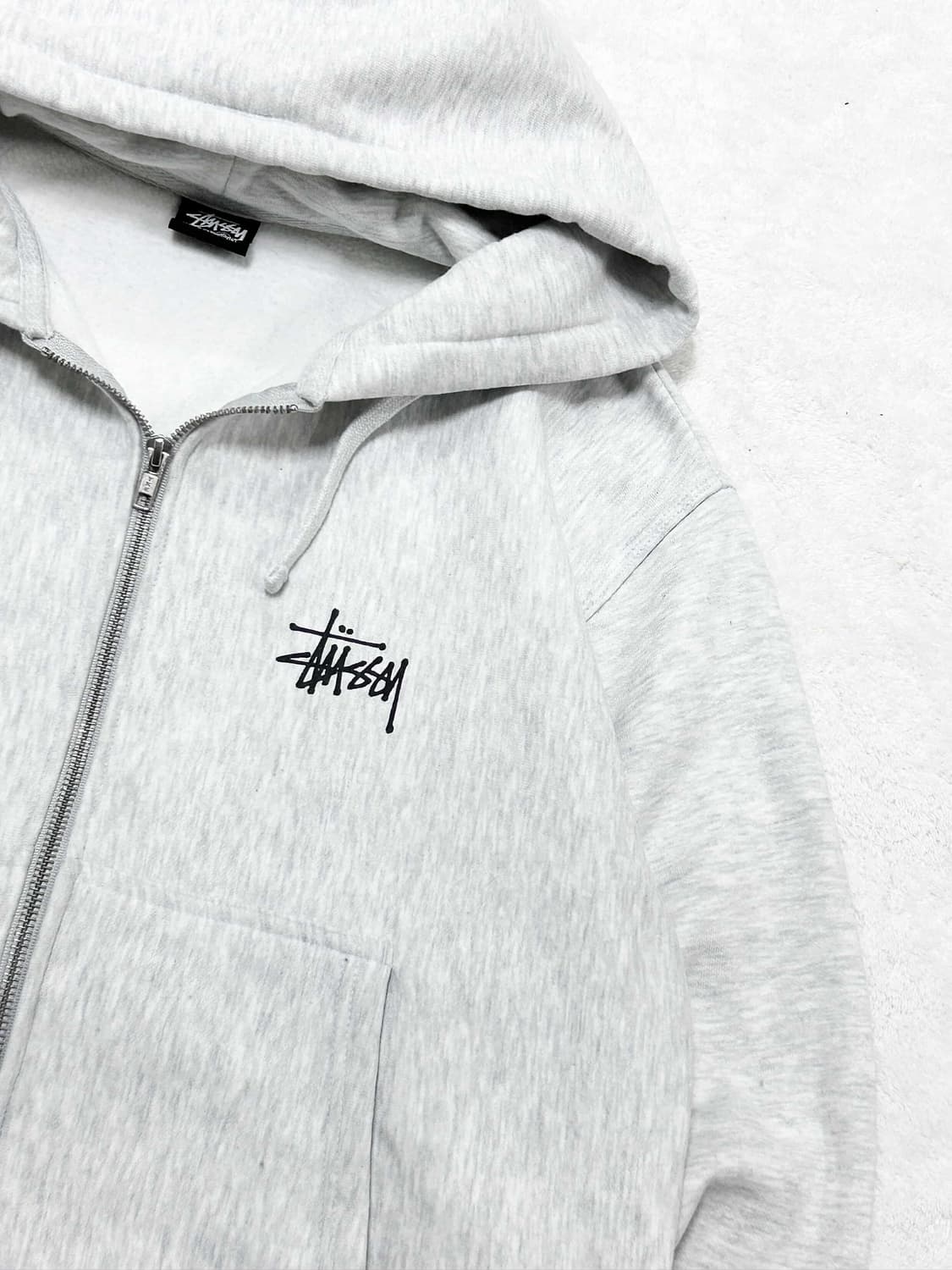 스투시 빅로고 멜란지그레이 후드집업 상품이미지6