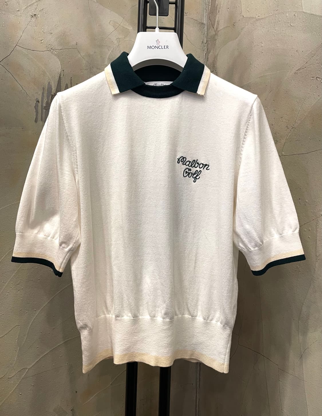 말본 여성 골프복 화이트 반팔 카라 니트 M 상품이미지1