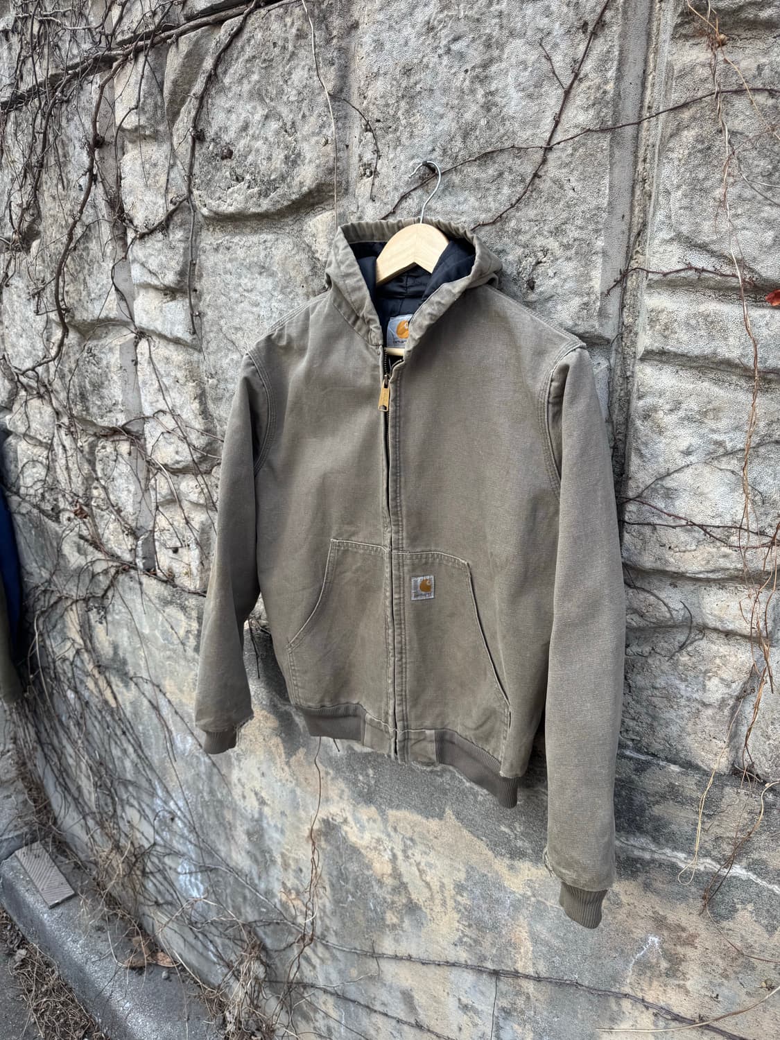 칼하트 빈티지 덕 액티브 그린 브라운 그레이 후드 자켓 상품이미지3