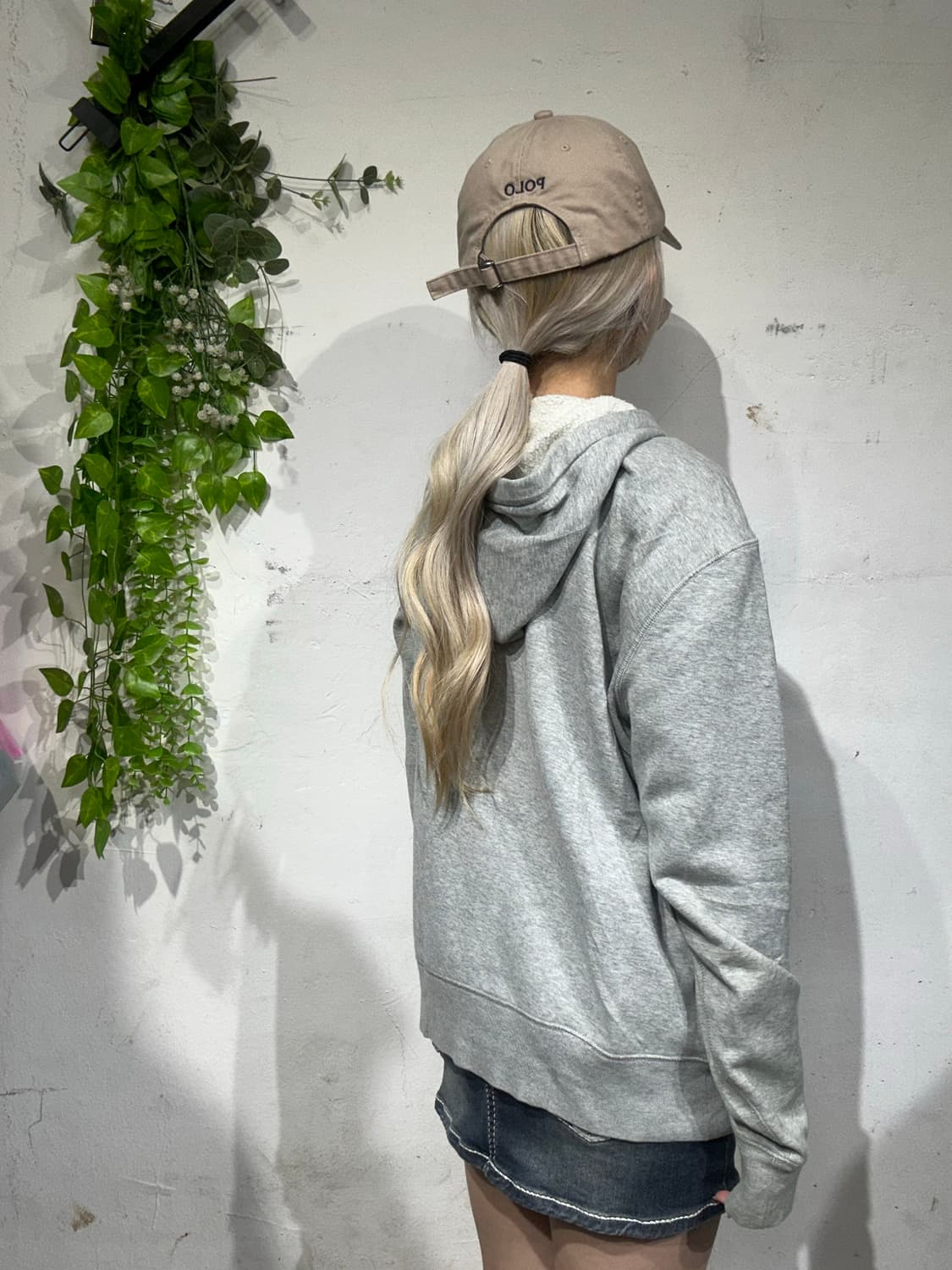 Gap 그레이 로고 내부 기모 후드집업 자켓 S 상품이미지3