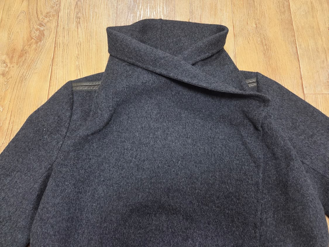 빈스(VINCE) 와이드 숄카라 가죽트리밍 울코트 44 상품이미지6