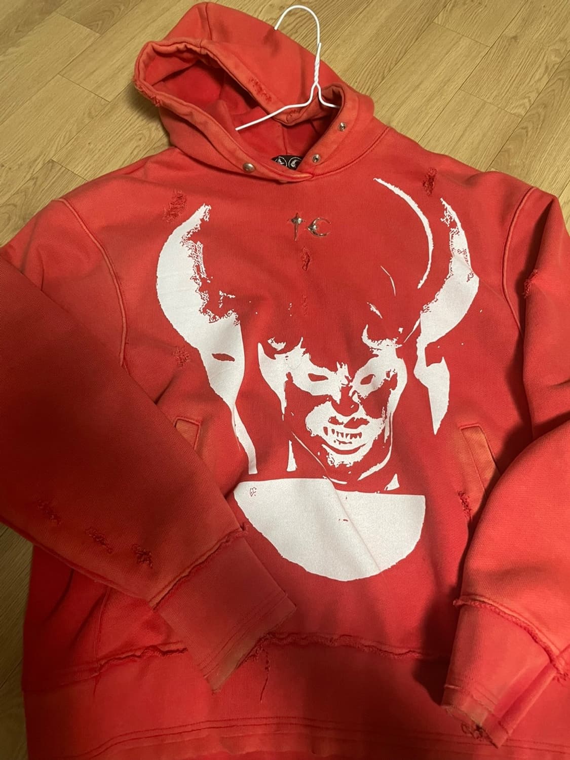 떠그 클럽 사탄 후드 빨흰 상품이미지1