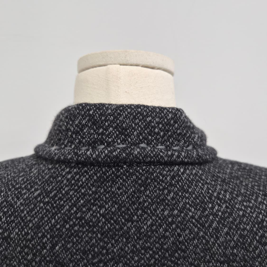 캐시미어 100% 헤링본 그레이 여성 롱코트 상품이미지8