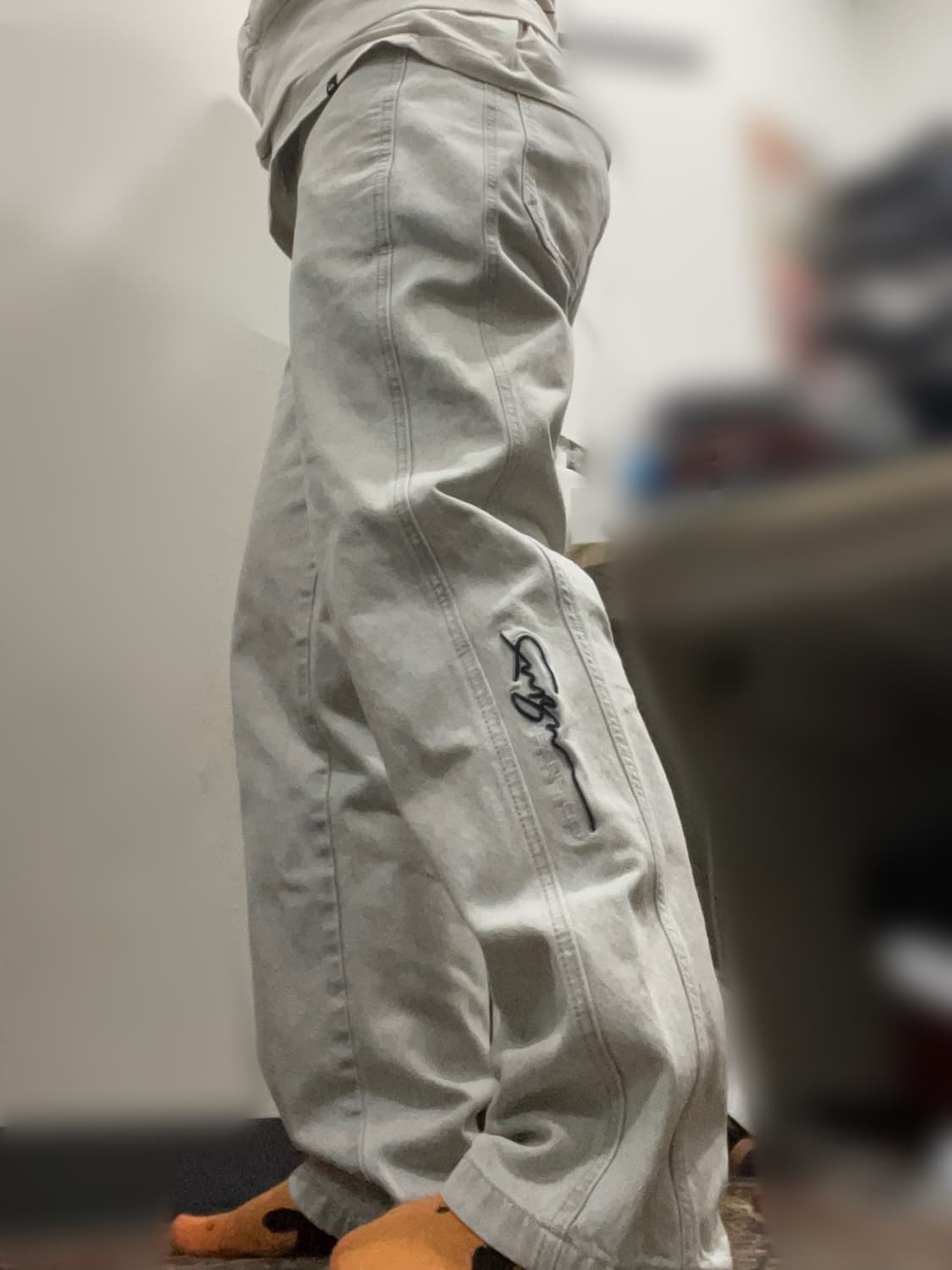 90‘s Fubu 후부 사이드 자수로고 배기 와이드 데님팬츠 상품이미지1