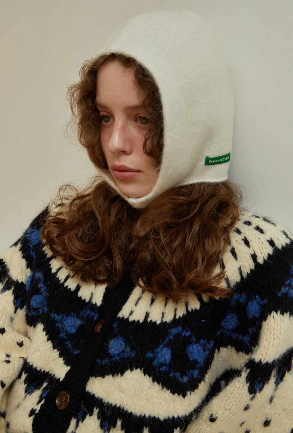 새상품 + 중고 ) 그린버터 바라클라바 아이보리&핑크 상품이미지1