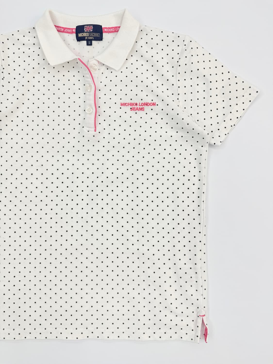 빈티지 MICHIKO LONDON 핑크 도트 카라티 상품이미지2