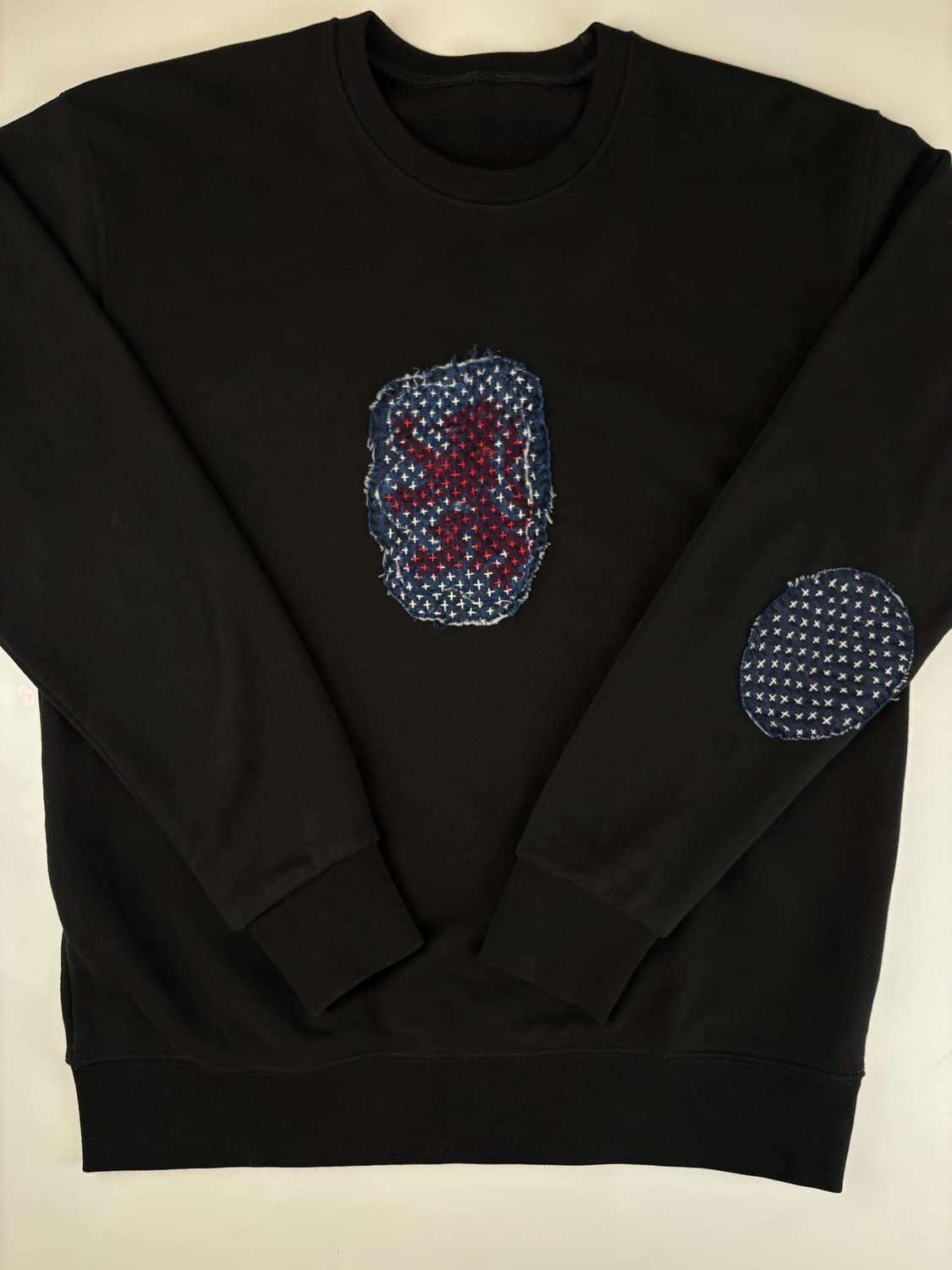 sashiko denim sashiko-boro sweat shirt 상품이미지4