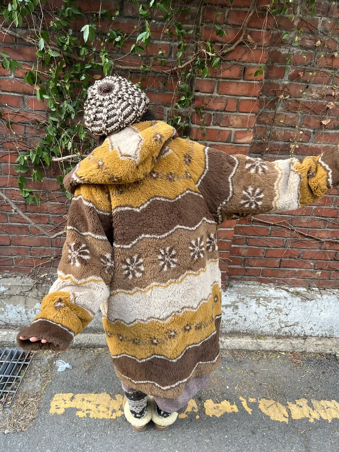 겨울 히피 에코 퍼 코트 상품이미지8