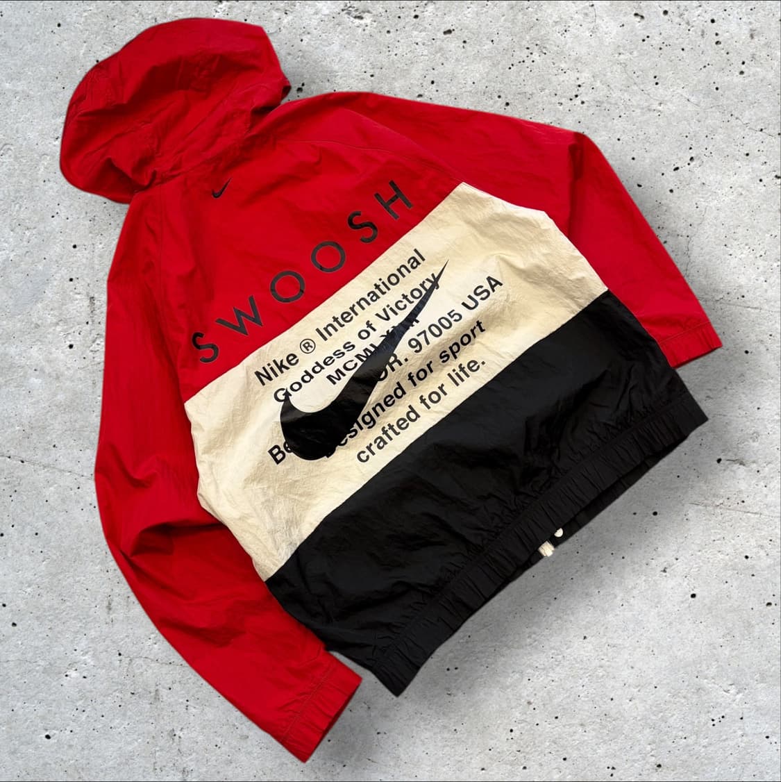 [L] 나이키 더블 스우시 우븐 바람막이 자켓 레드 블랙 C51 상품이미지1