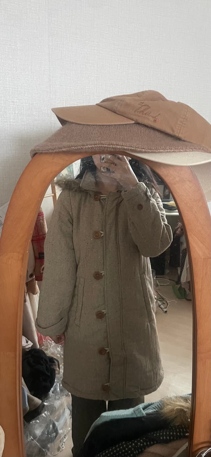 모리걸 빈티지 후드퍼 울 혼방 패딩🤎 상품이미지5