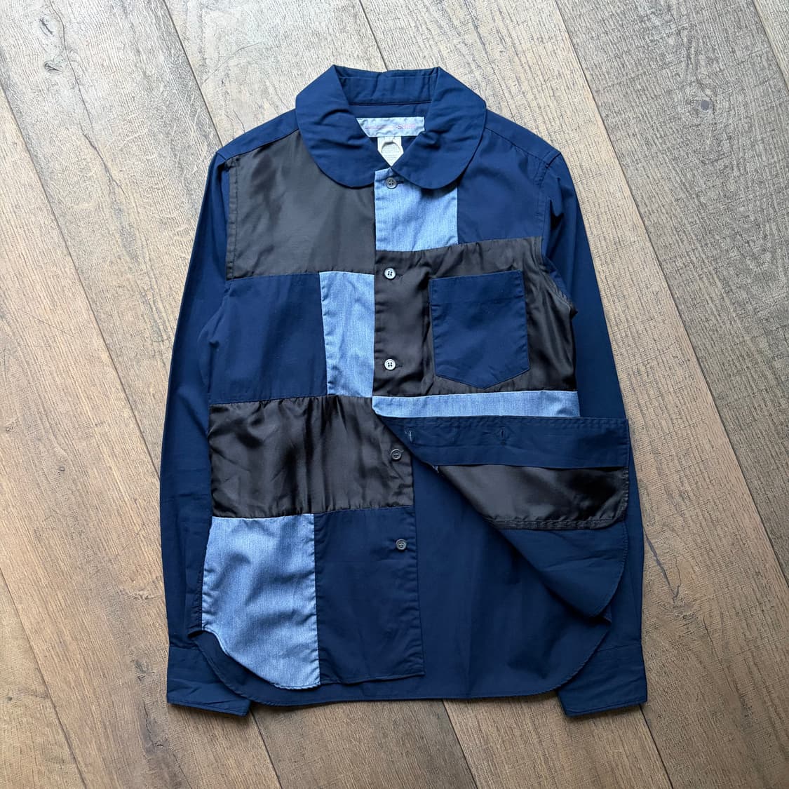 Patchwork Round Collar Blouse 상품이미지5