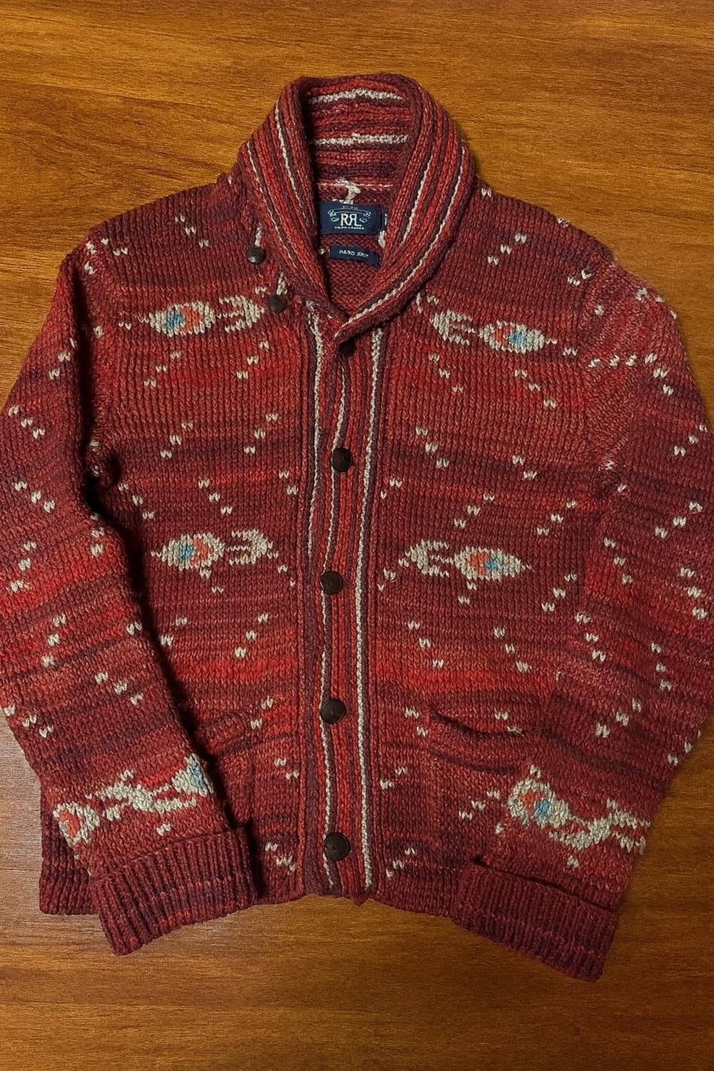 RRL 핸드 니트 나바호 숄카라 가디건 상품이미지1