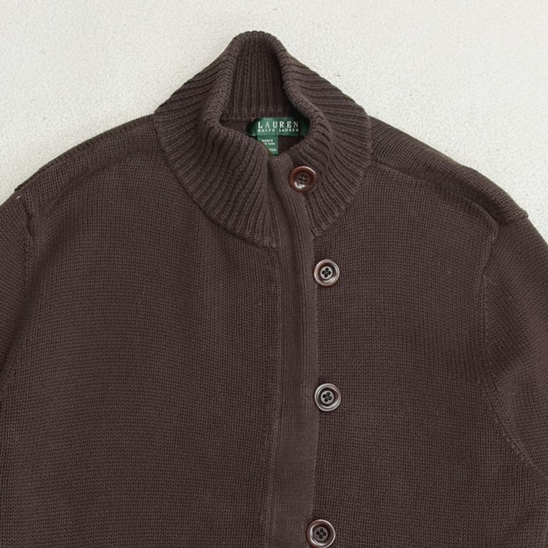 LAUREN RALPH LAUREN 브라운 코튼 가디건 상품이미지3